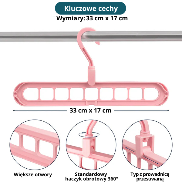 Wielofunkcyjny Wieszak Organizer Jednocześnie na 9 Ubrań